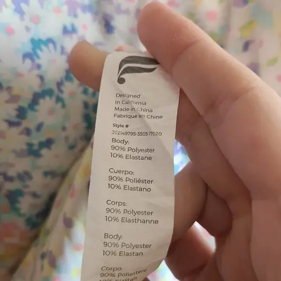 Fabletics Jacket Rosa Daisy Floral Pastel Rainbow Half Zip Hooded Athleisure Top - Picture 6 of 6